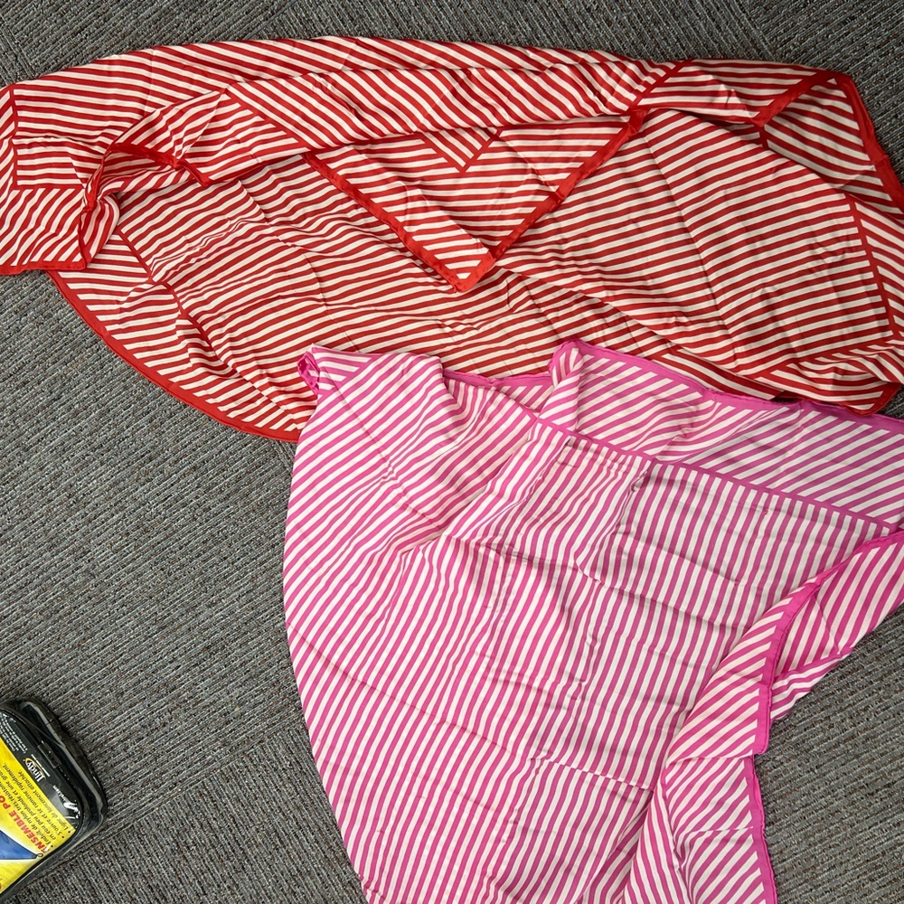 MaxMara Red and White Patterned Scarf